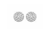 9ct White Gold Round Diamond Cut Earrings image