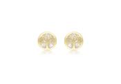 9ct Yellow Gold Mother of Pearl Tree of Life Stud Earrings image