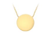 9ct Yellow Gold 15mm Disc Pendant Adjustable Necklace image