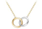 9ct Yellow &amp; White Gold Two Tone Linked Rings Necklace