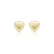 9ct Yellow Gold Puff Heart Stud Earrings