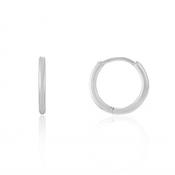 9ct White Gold 8mm Huggie Hoop Earrings image