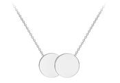 Sterling Silver Double Disk Adjustable Necklace