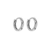 9ct White Gold 11mm Creole Huggy Hoop Earrings image