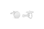 Rhodium Plated Cap &amp; Bottle Opener Cufflinks