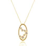 9ct Yellow Gold Bubble Diamond Necklace, 0.10ct