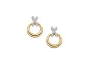 9ct Yellow &amp; White Gold Earrings 0.15ct