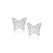 Sterling Silver Filigree Butterfly Stud Earrings image