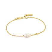 Ania Haie Yellow Gold Plated Baroque Pearl Bracelet image