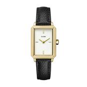 Cluse 30mm Fluette White Dial Yellow Gold Toned Leather Strap Watch