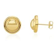 9ct Yellow Gold 12mm Button &amp; Bordered Stud Earrings image