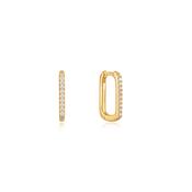 Ania Haie Yellow Gold Plate Glam Oval CZ Hoop's