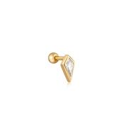 Ania Haie Yellow Gold Plated Sparkle Emblem CZ Single Stud image