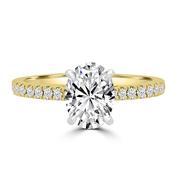 Laboratory Grown, Oval &amp; Shoulder Setting Diamonds, 18ct Yellow Gold Band, 1.29ct image