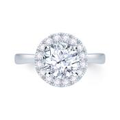 Laboratory Grown Diamond Brilliant Round &amp; Halo Platinum Band 1.27ct