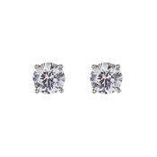 Sterling Silver 6mm Round Solitaire CZ Stud Earrings image