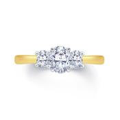 18ct Yellow Gold Oval Three-Stone Diamond Ring, 1.30ct
