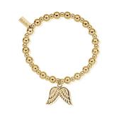 ChloBo  Gold Plated Mini Beaded Angel Wings Bracelet