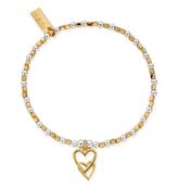 ChloBo Silver &amp; Gold Plated Interlocked Love Heart Bracelet