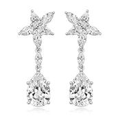 Sterling Silver Marquise &amp; Pear Drop Stud Earrings