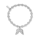 ChloBo Sterling Silver Small Beaded Winged Pendant Bracelet image