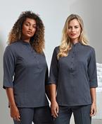 Verbena Linen Look Button-Up Beauty Tunic PR685