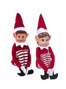 Vinyl Head Elf in Red Clothes in Box - 2 Assorted