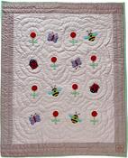 Pale Pink Ladybird - Bee - Butterfly  Cot Quilt.