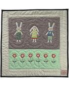 Black Flowers - Bunny Flower Pram Quilt