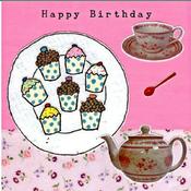 Happy Birthday - Tea Pot, Tea Cup &amp; Plate image