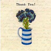 Thank you - Flowers in blue striped jug image