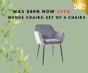 4XWENUS VELVET DINING CHAIR-SALE image