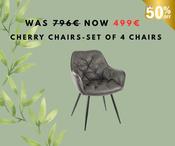 4 X CHERRY ECO LEATHER CHAIR-SALE