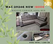 BAGGIO CORNER SOFA BED-SALE