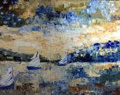 Blue Hour- Original oil palette knife image