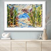 Life is better at the beach - original oil palette knife image