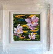 Waterlily Pond ii -original oil palette knife image