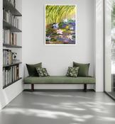 WATERLILIES Messenger of Love - ORIGINAL OIL PALETTE KNIFE image
