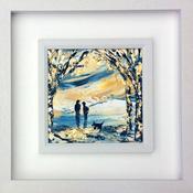 Walk it out  -original oil palette knife hand finished with gold leaf