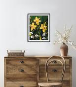 Snowdrops and Daffodils - Butterflies and Bees- original palette knife