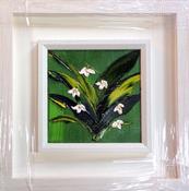 Snowdrops - Winter flower of Hope -original oil palette knife hand finished with Copper leaf