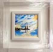 Poolbeg Perfect Blue Skies all around - original oil palette knife
