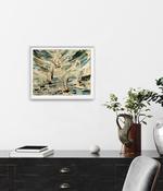 White sail boats sped across the sparkling sea- Original - part of The Gold Leaf series