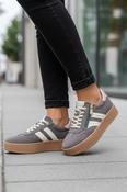 Suede Look Trainer - Dark Grey image