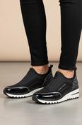 Wedge Trainer with Centre Zip - Black