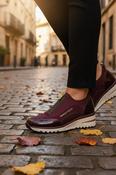 Wedge Trainer with Centre Zip - Mulberry