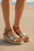 Wedge Sandal - Gold
