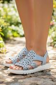 Lazer cut Sandal - Light Blue image