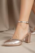 Heeled Shoe with Ankle Strap - PLATINUM image