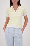 Stripe Polo Top - Pastel Yellow Striped image
